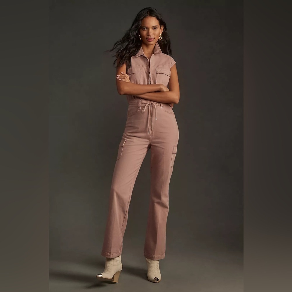 Paige Sloane Belted Utility Jumpsuit in Vintage Mauve Dune – Size 4 | NWT